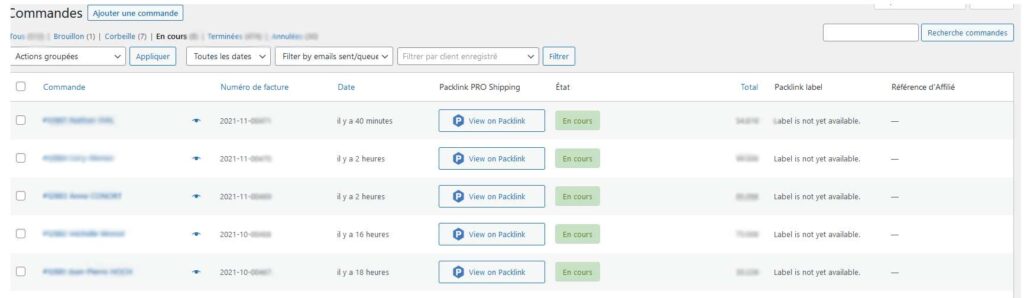 Gestion des commandes CBD